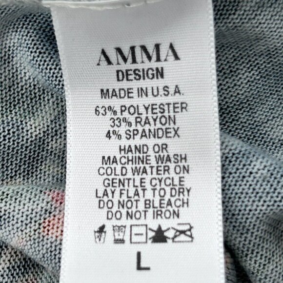 Amma Design Art To Wear Tunic Top Womens Artsy Floral Paisley Print Boho USA SzL - Picture 6 of 9